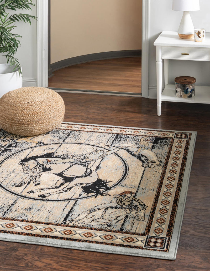 Frontier Trails Collection Area Rug -  Hickory Square Blue  lifestyle 40