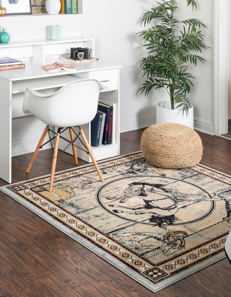 Frontier Trails Collection Area Rug -  Hickory Square Blue  lifestyle 49
