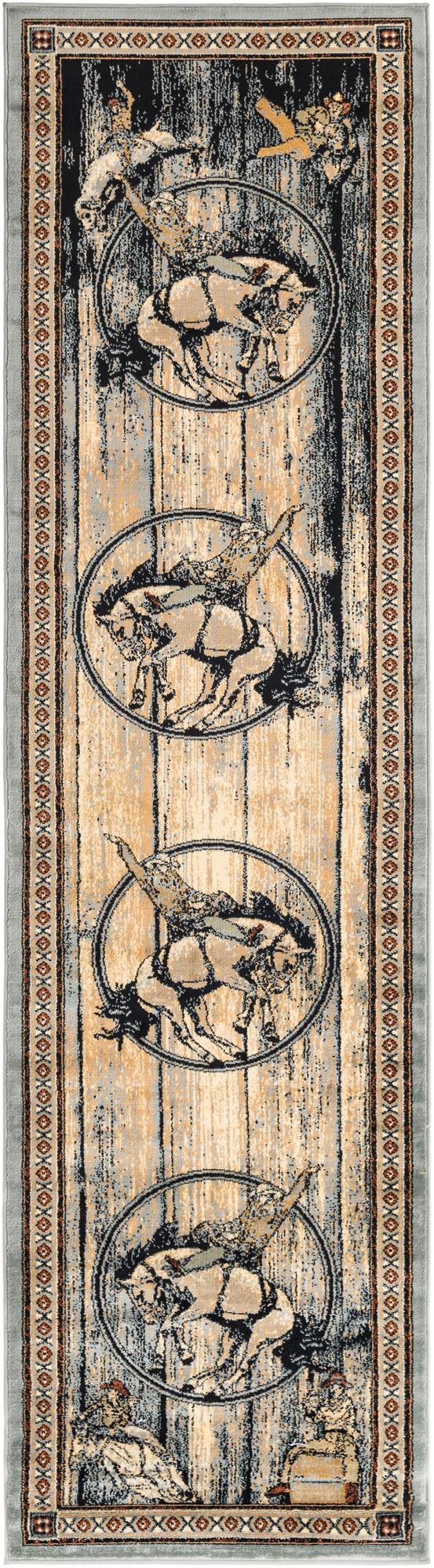 Frontier Trails Collection Area Rug -  Hickory Runner Blue  lifestyle 20