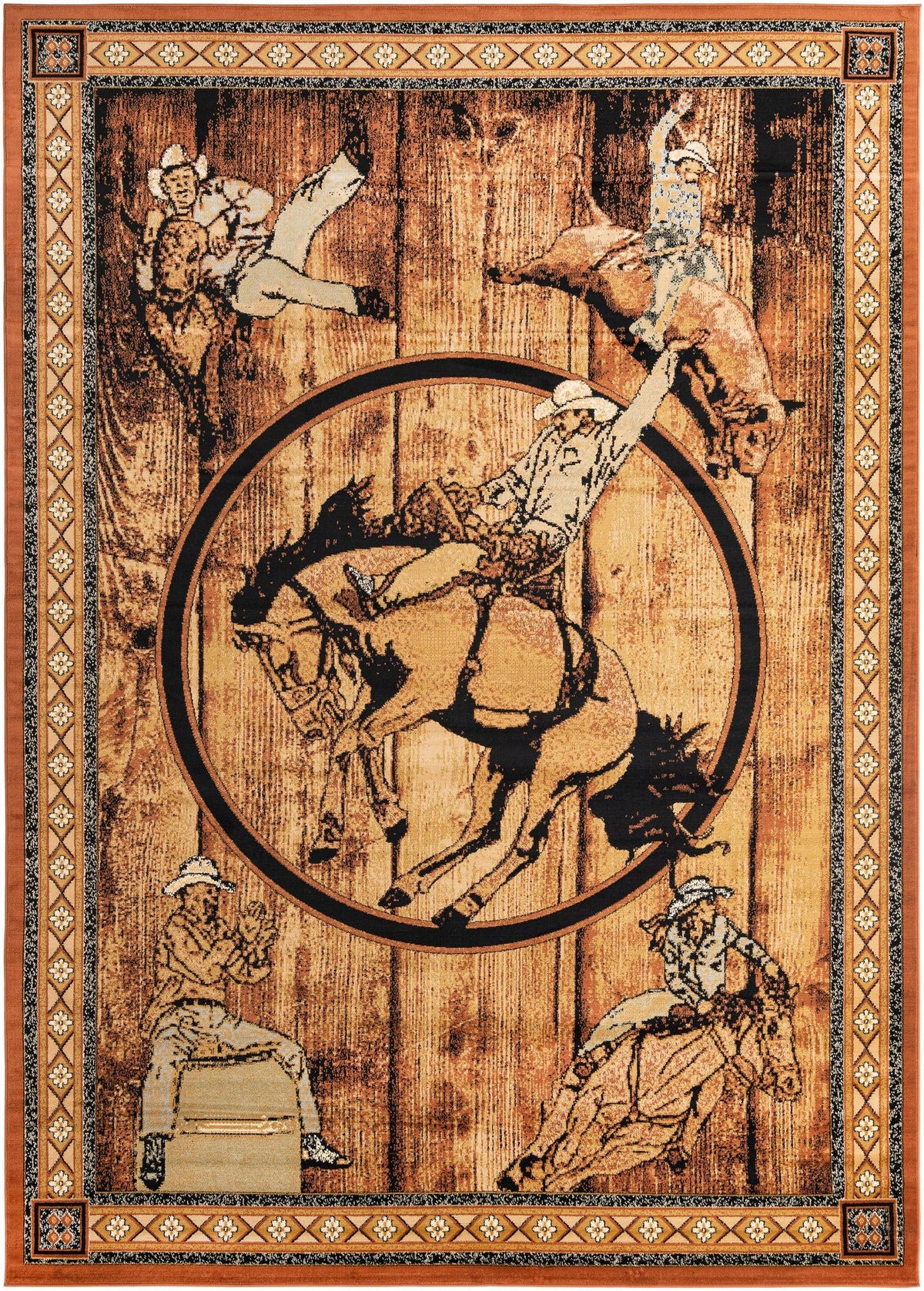 Frontier Trails Collection Area Rug -  Hickory Rectangle Walnut  lifestyle 3
