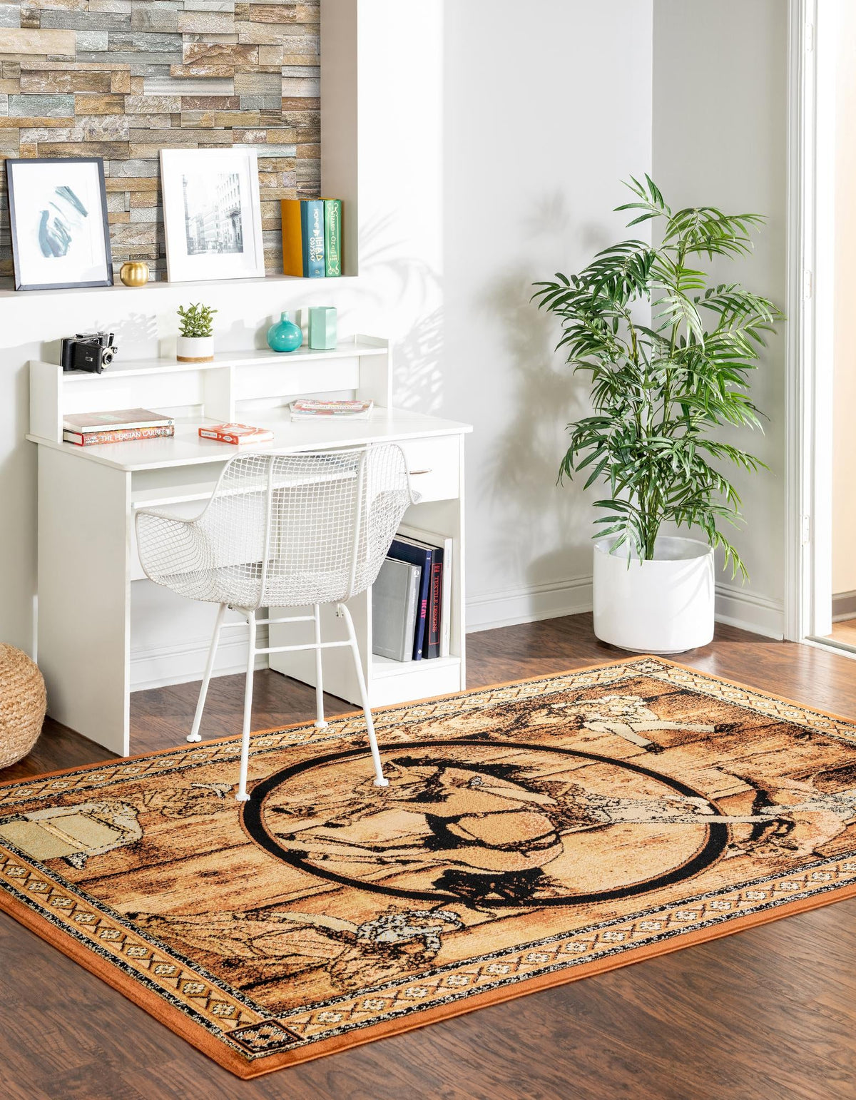 Frontier Trails Collection Area Rug -  Hickory Rectangle Walnut  lifestyle 12