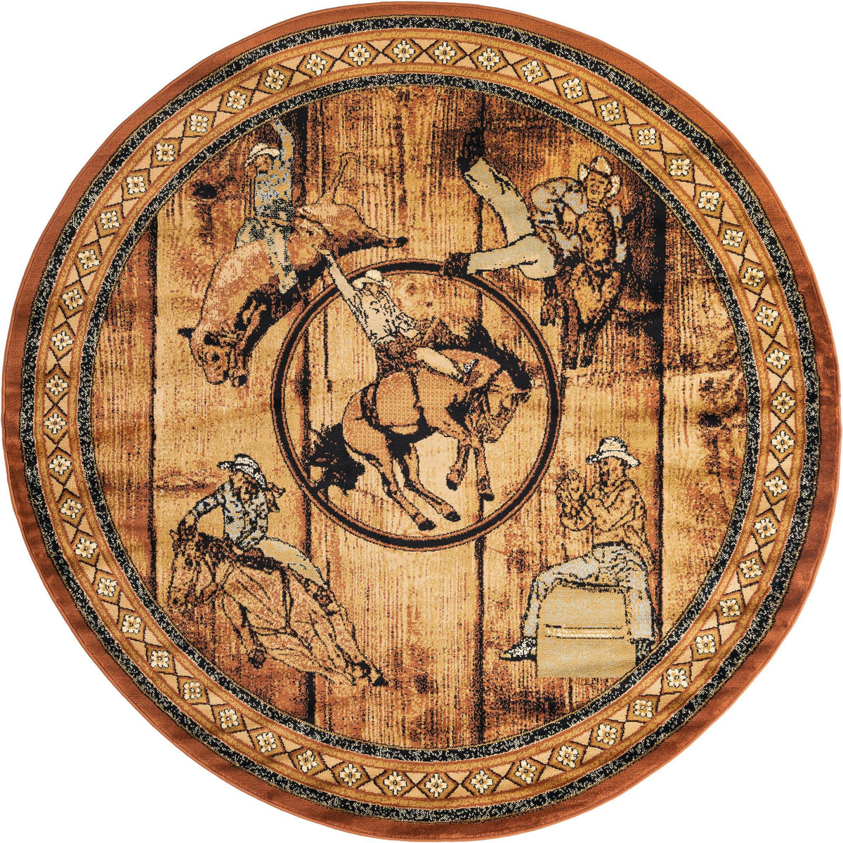 Frontier Trails Collection Area Rug -  Hickory Round Walnut  lifestyle 35