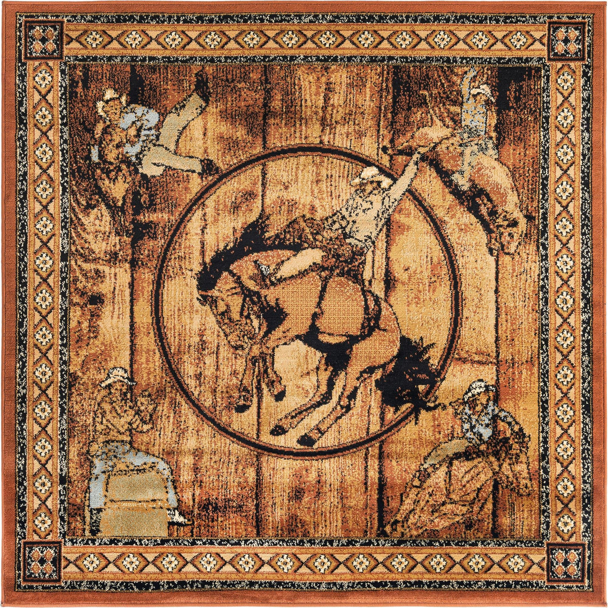 Frontier Trails Collection Area Rug -  Hickory Square Walnut  lifestyle 36