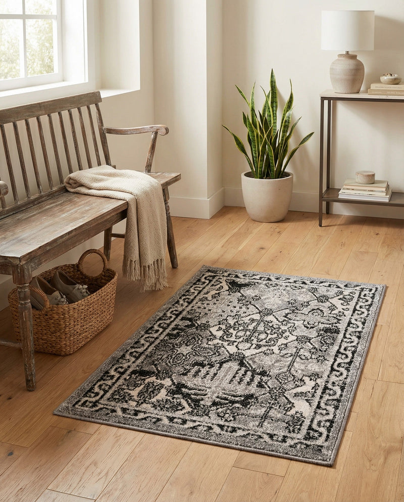 Horizon Collection Area Rug - Dawn Rectangle Gray  lifestyle 48