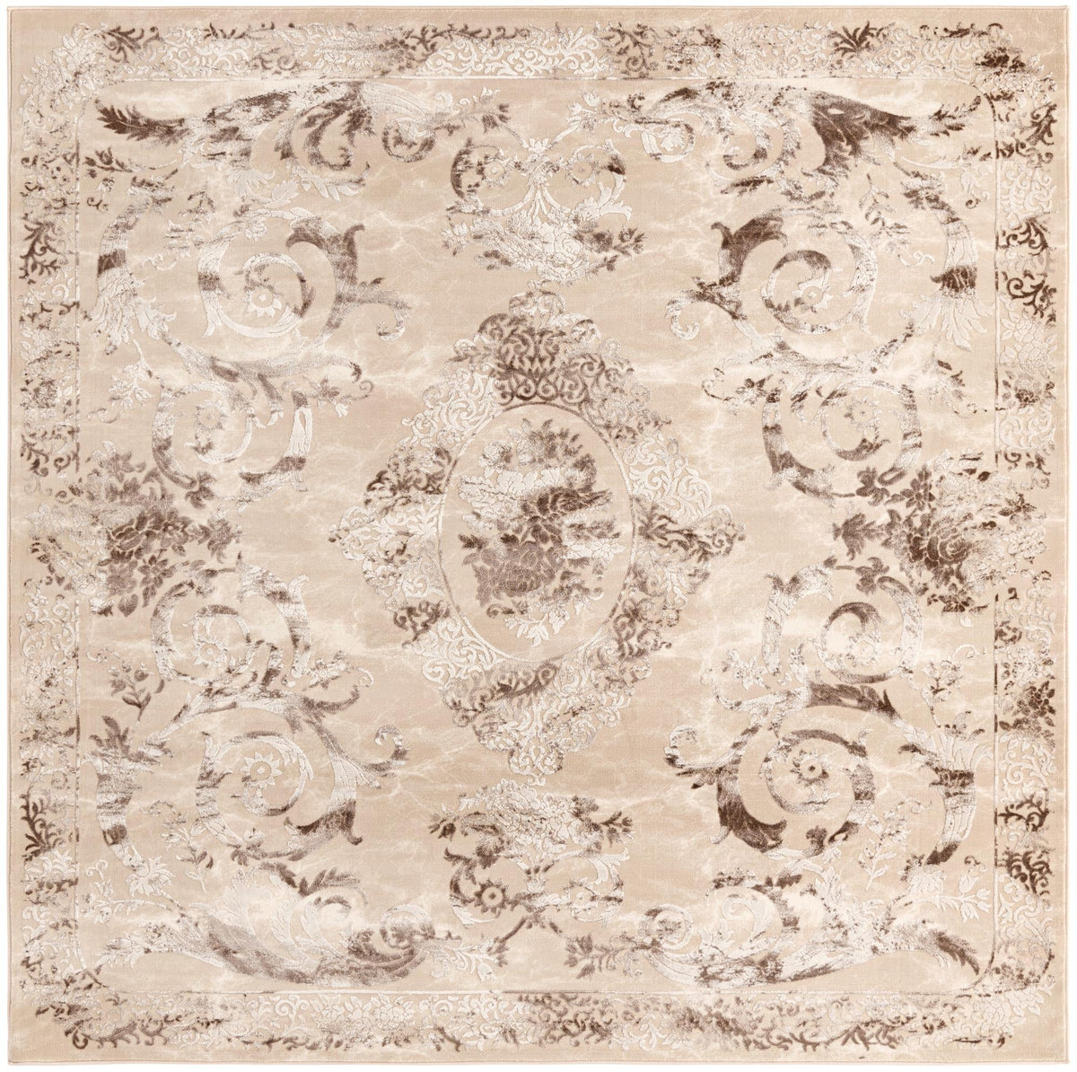 Bloomsbury Elegance Collection Area Rug - Mayfair Square Beige  lifestyle 101