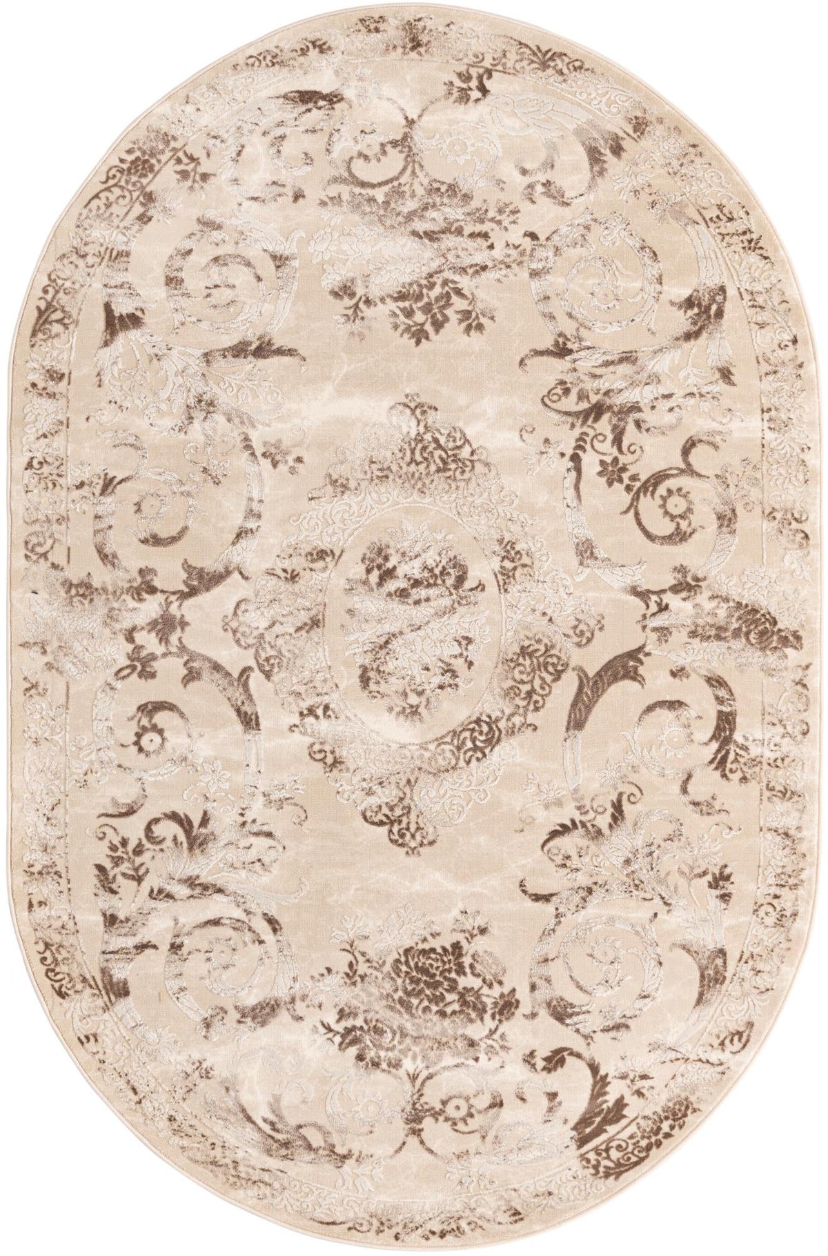 Bloomsbury Elegance Collection Area Rug - Mayfair Oval Beige  lifestyle 99