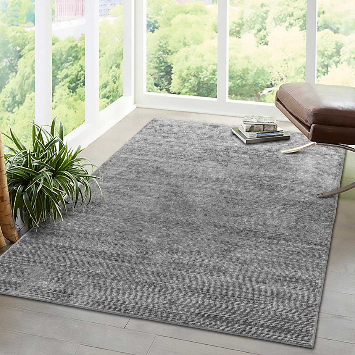 Bloomsbury Elegance Collection Area Rug -  Kensington (Gray) Rectangle Gray  lifestyle 14