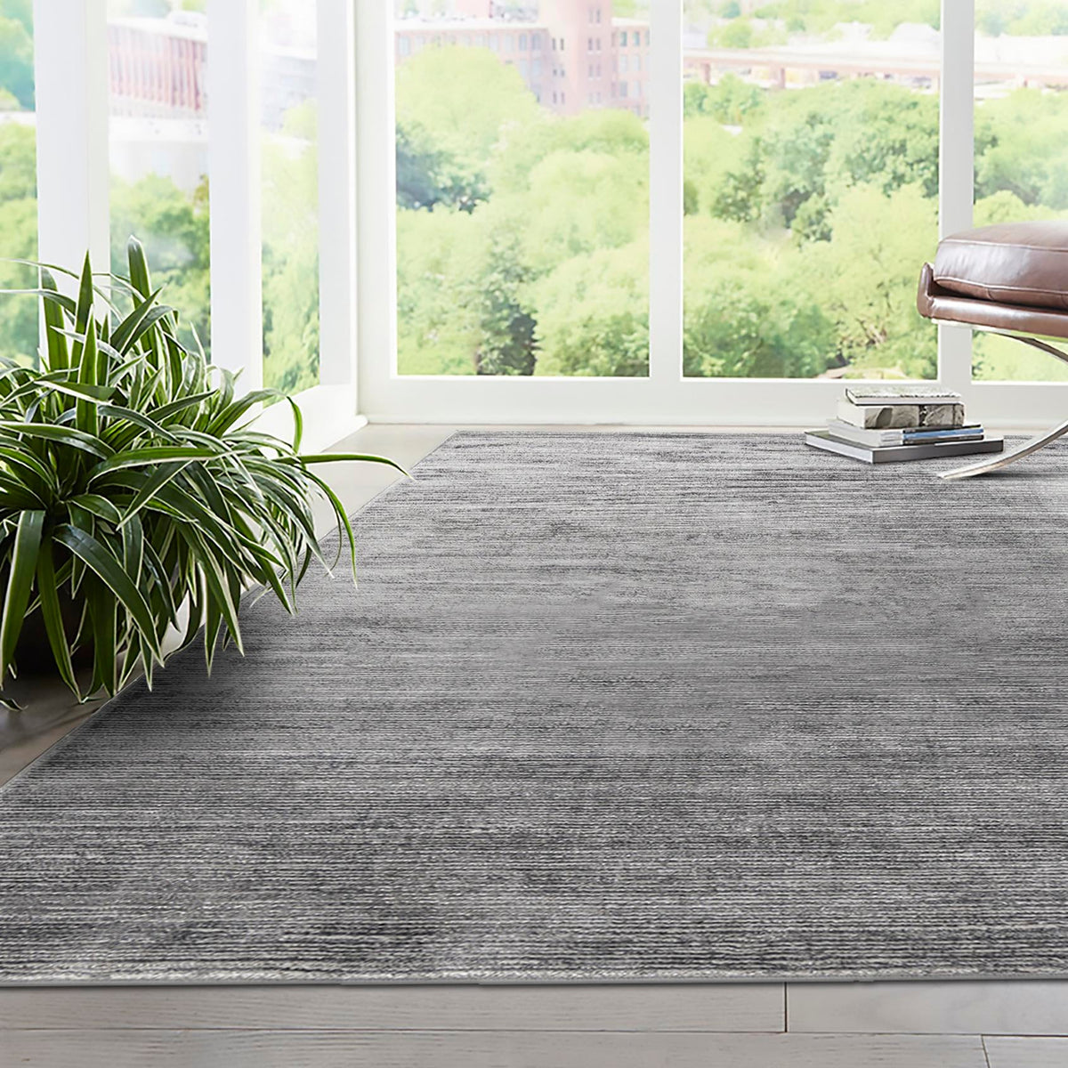 Bloomsbury Elegance Collection Area Rug -  Kensington (Gray) Rectangle Gray  lifestyle 15