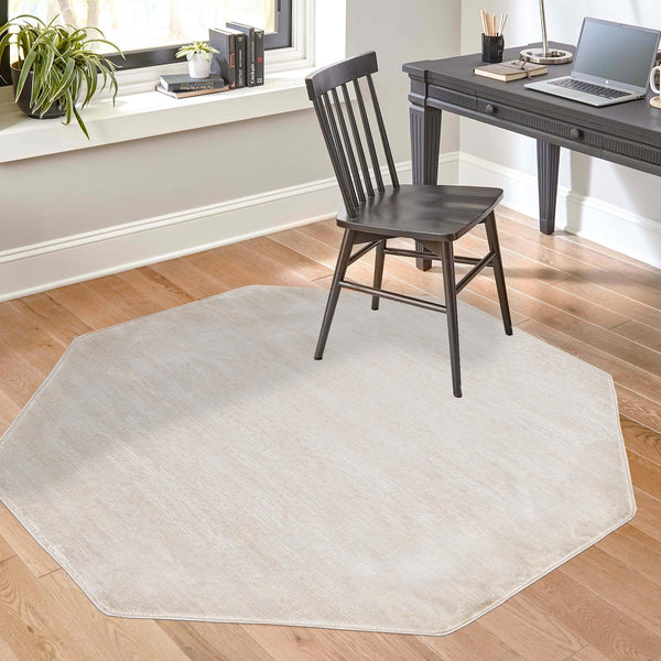 Bloomsbury Elegance Collection Area Rug -  Kensington (Ivory) Octagon Ivory  lifestyle 90
