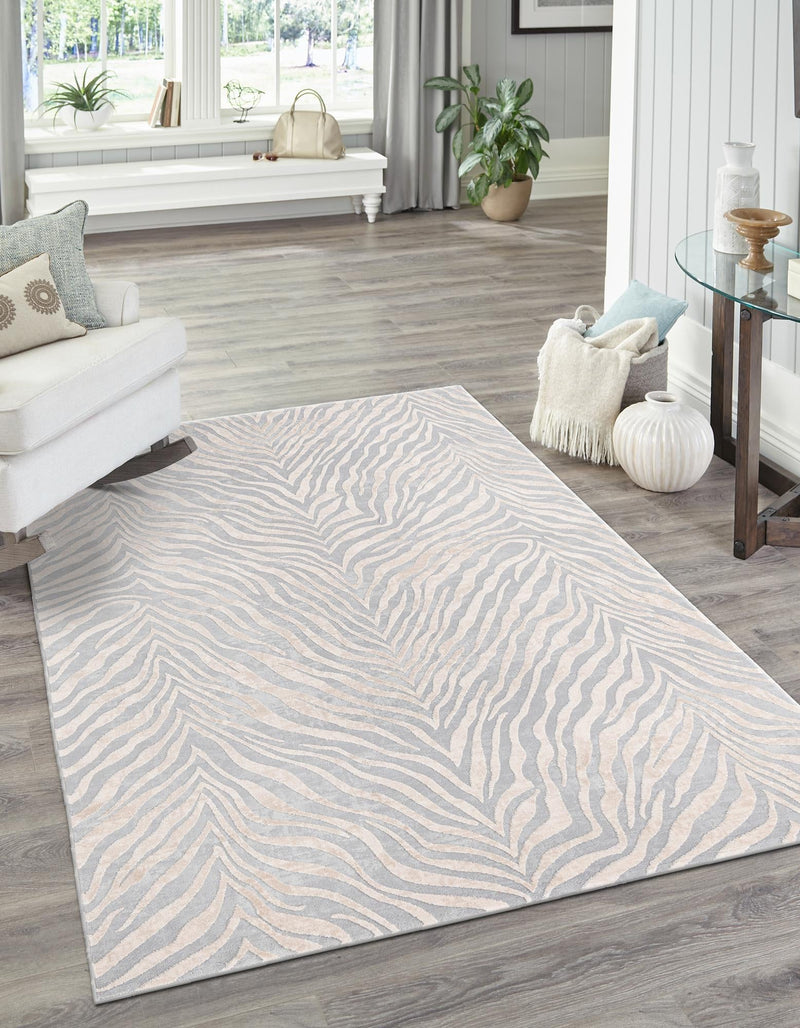 Bloomsbury Elegance Collection Area Rug -  Chelsea Rectangle Gray and Ivory  lifestyle 4