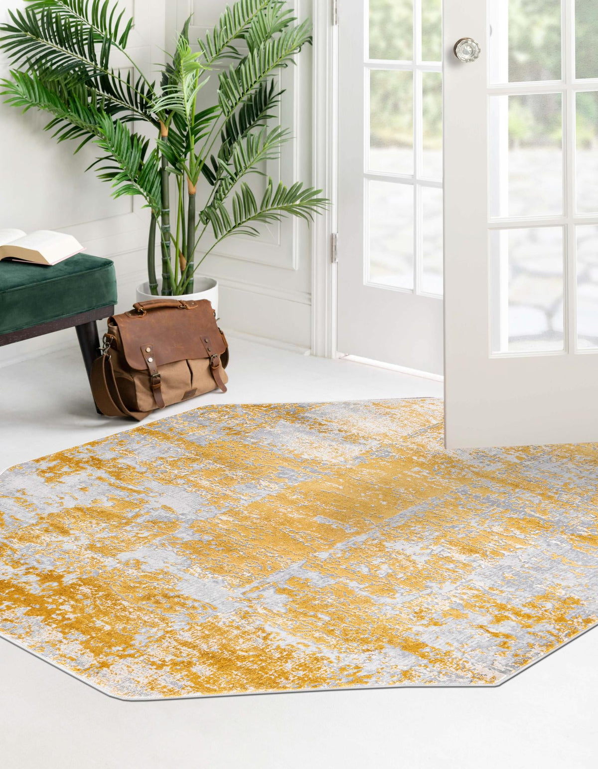 Bloomsbury Elegance Collection Area Rug -  Belgravia Octagon Yellow  lifestyle 83