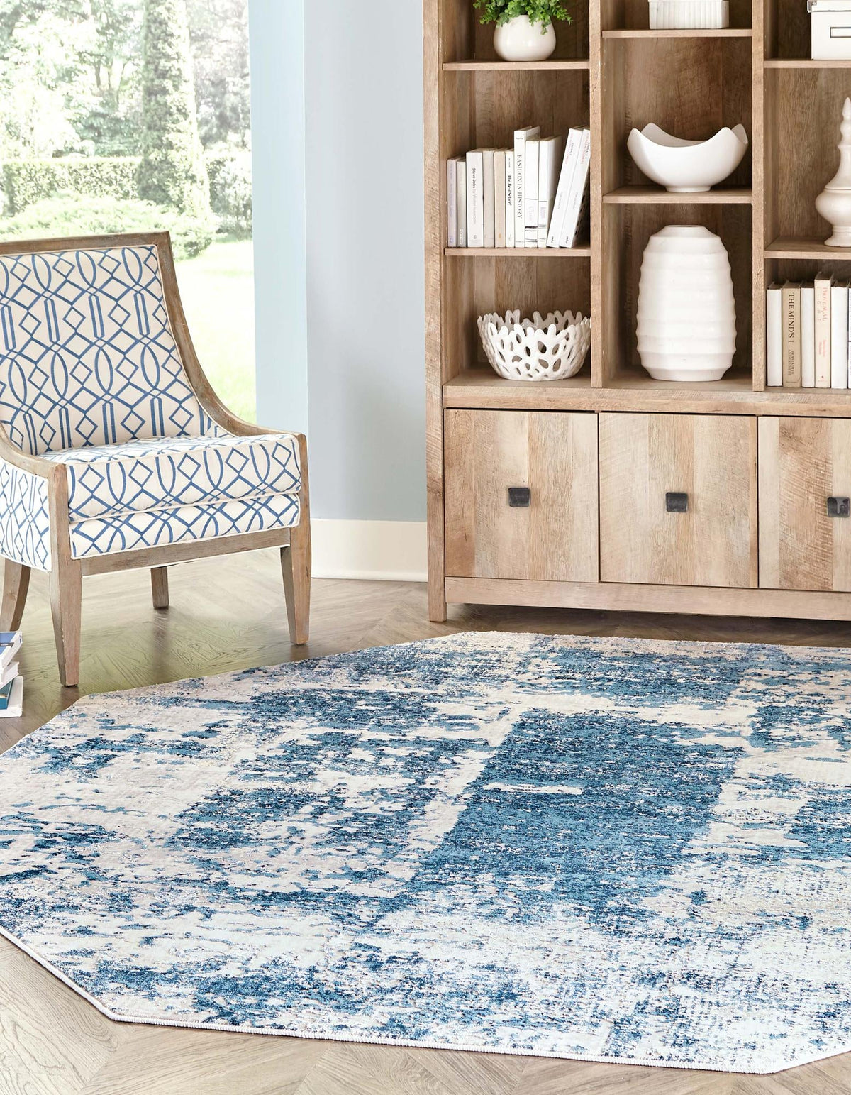 Bloomsbury Elegance Collection Area Rug -  Belgravia Octagon Blue  lifestyle 54