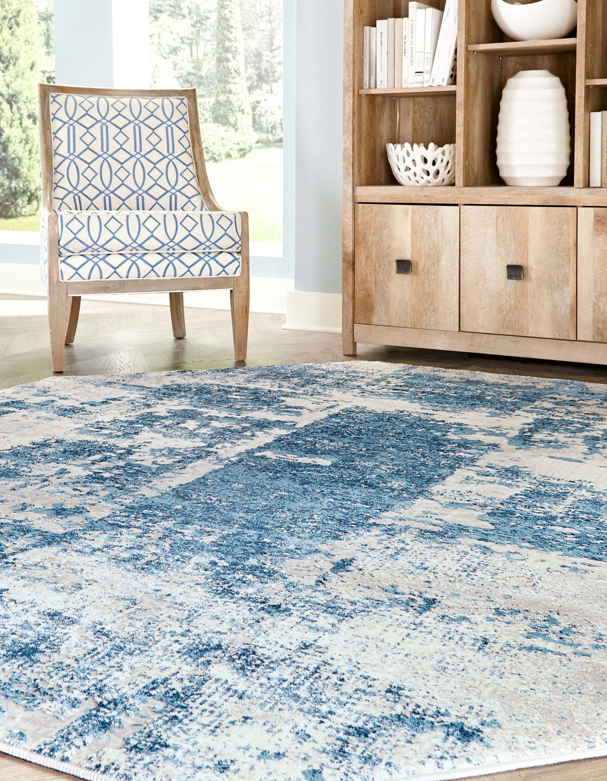 Bloomsbury Elegance Collection Area Rug -  Belgravia Octagon Blue  lifestyle 63