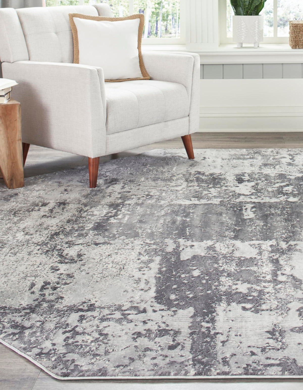 Bloomsbury Elegance Collection Area Rug -  Belgravia Octagon Gray  lifestyle 69