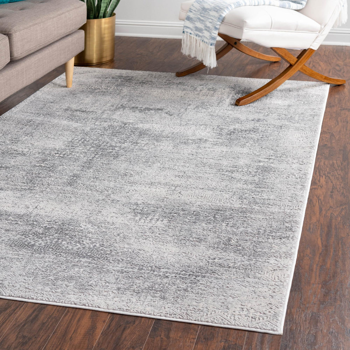 Bloomsbury Elegance Collection Area Rug -  Pimlico Rectangle Gray  lifestyle 29
