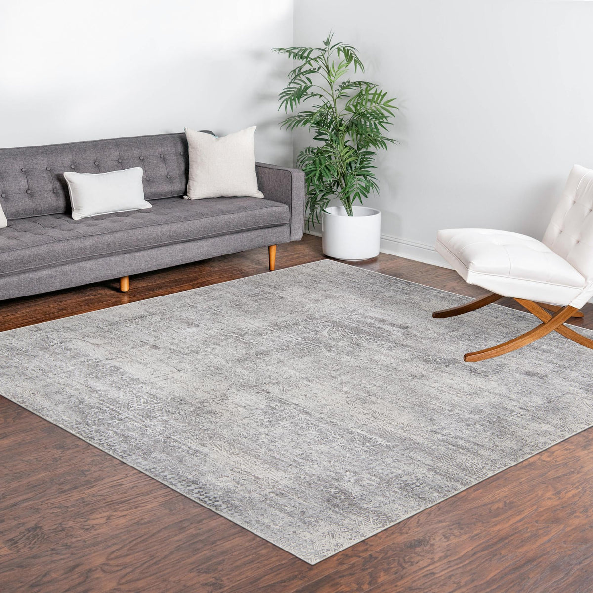 Bloomsbury Elegance Collection Area Rug -  Pimlico Square Gray  lifestyle 122
