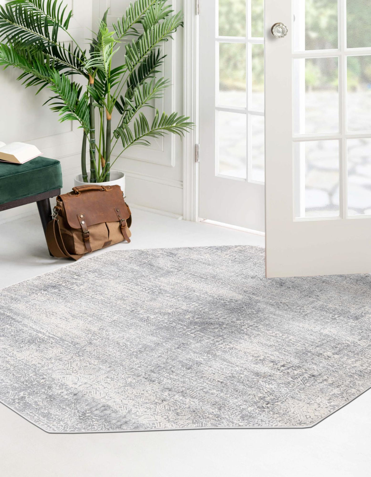 Bloomsbury Elegance Collection Area Rug -  Pimlico Octagon Gray  lifestyle 54