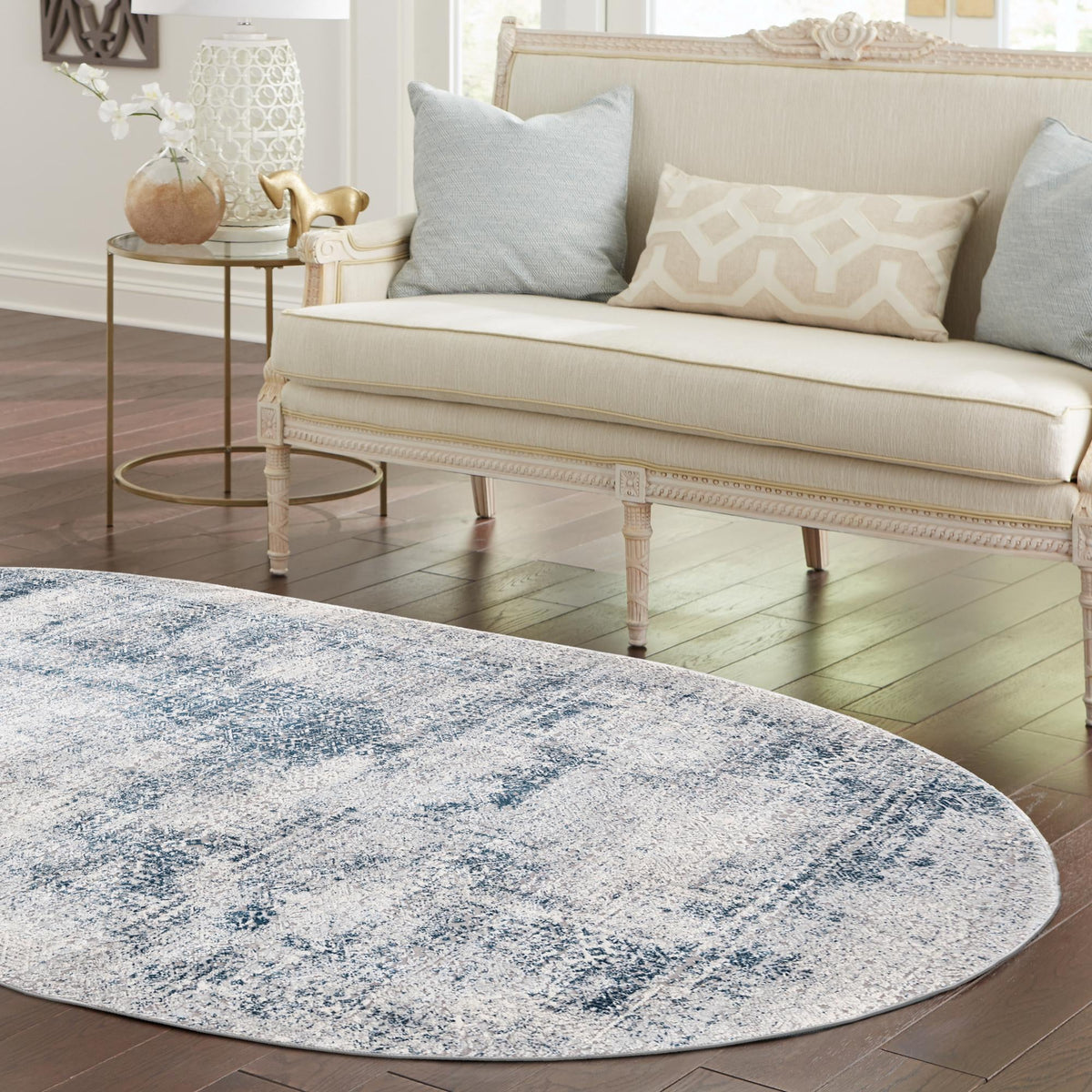 Bloomsbury Elegance Collection Area Rug -  Pimlico Oval Blue  lifestyle 78