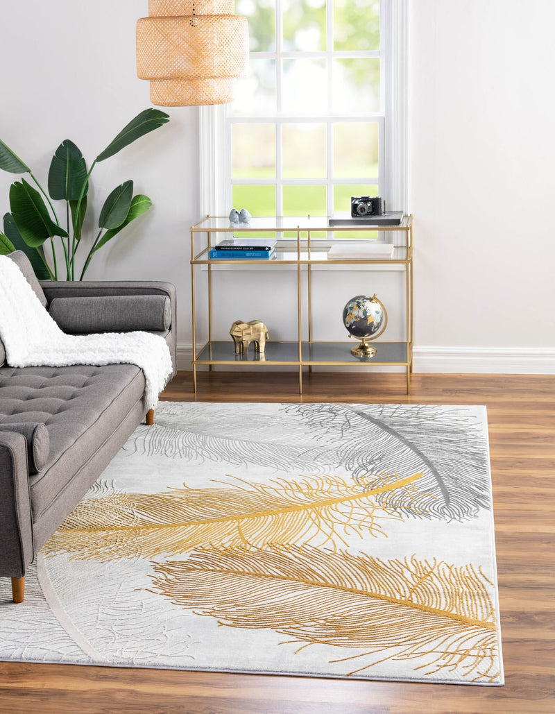 Bloomsbury Elegance Collection Area Rug -  Westminster Rectangle Yellow Gray  lifestyle 4