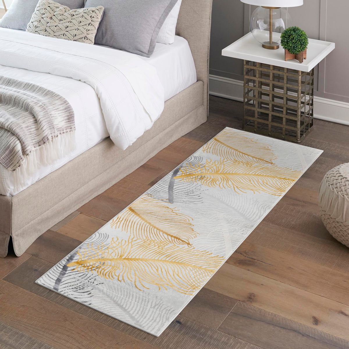 Bloomsbury Elegance Collection Area Rug -  Westminster Runner Yellow Gray  lifestyle 142