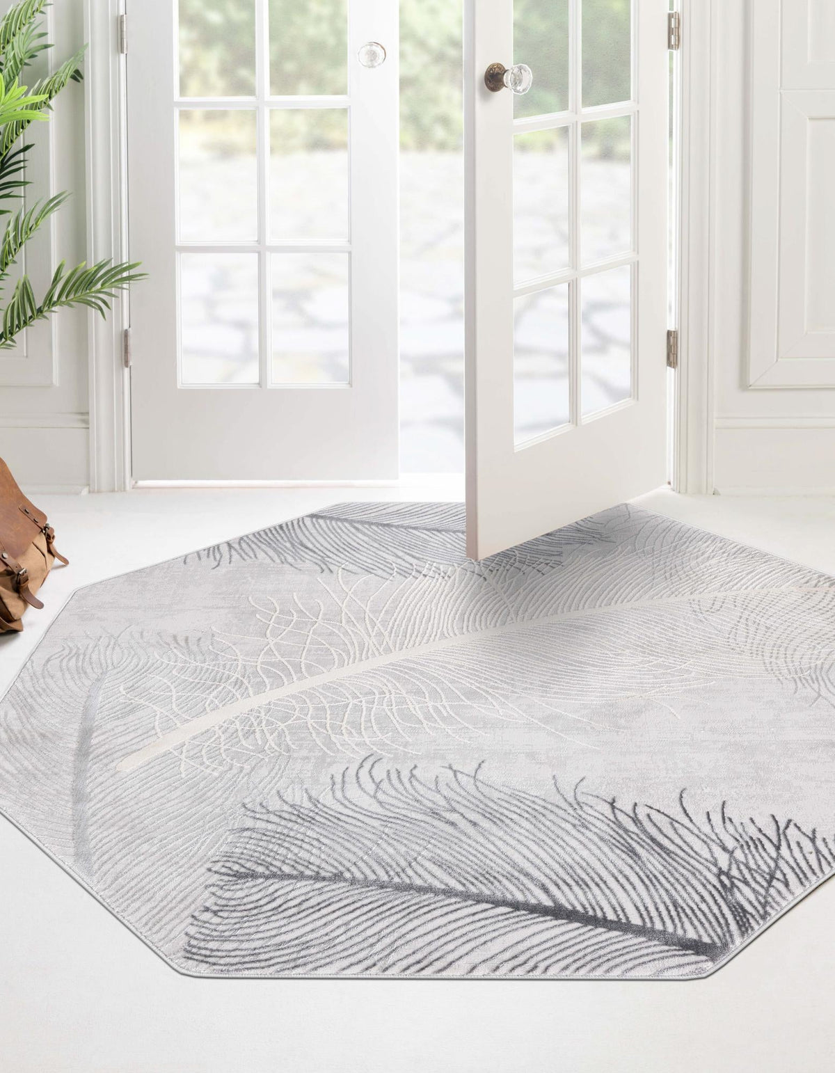 Bloomsbury Elegance Collection Area Rug -  Westminster Octagon Gray  lifestyle 56
