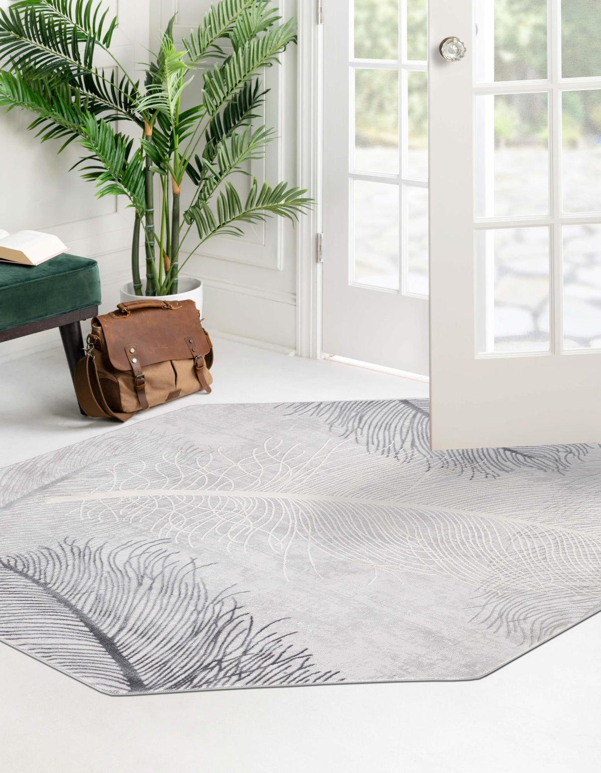 Bloomsbury Elegance Collection Area Rug -  Westminster Octagon Gray  lifestyle 63