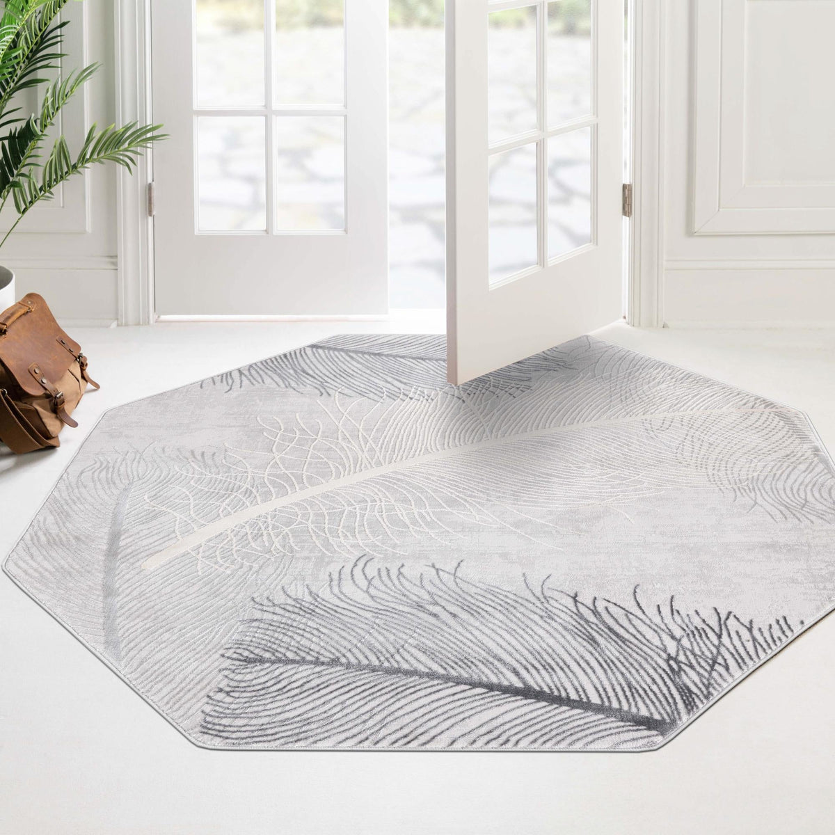 Bloomsbury Elegance Collection Area Rug -  Westminster Octagon Gray  lifestyle 144