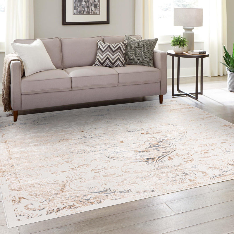 Kensington Collection Area Rug - Chelsea Square Ivory  lifestyle 59