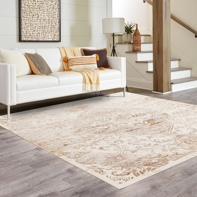 Kensington Collection Area Rug - Chelsea Square Cream  lifestyle 62