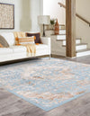 Kensington Collection Area Rug - Chelsea Square Teal  lifestyle 21
