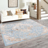 Kensington Collection Area Rug - Chelsea Square Teal  lifestyle 58