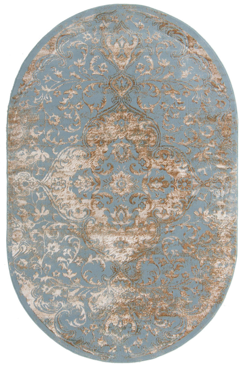 Kensington Collection Area Rug - Chelsea Oval Teal  lifestyle 18