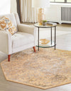 Kensington Collection Area Rug - Chelsea Octagon Yellow  lifestyle 11