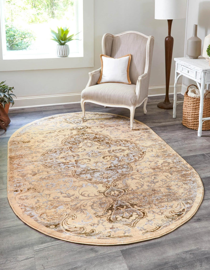 Kensington Collection Area Rug - Chelsea Oval Yellow  lifestyle 12