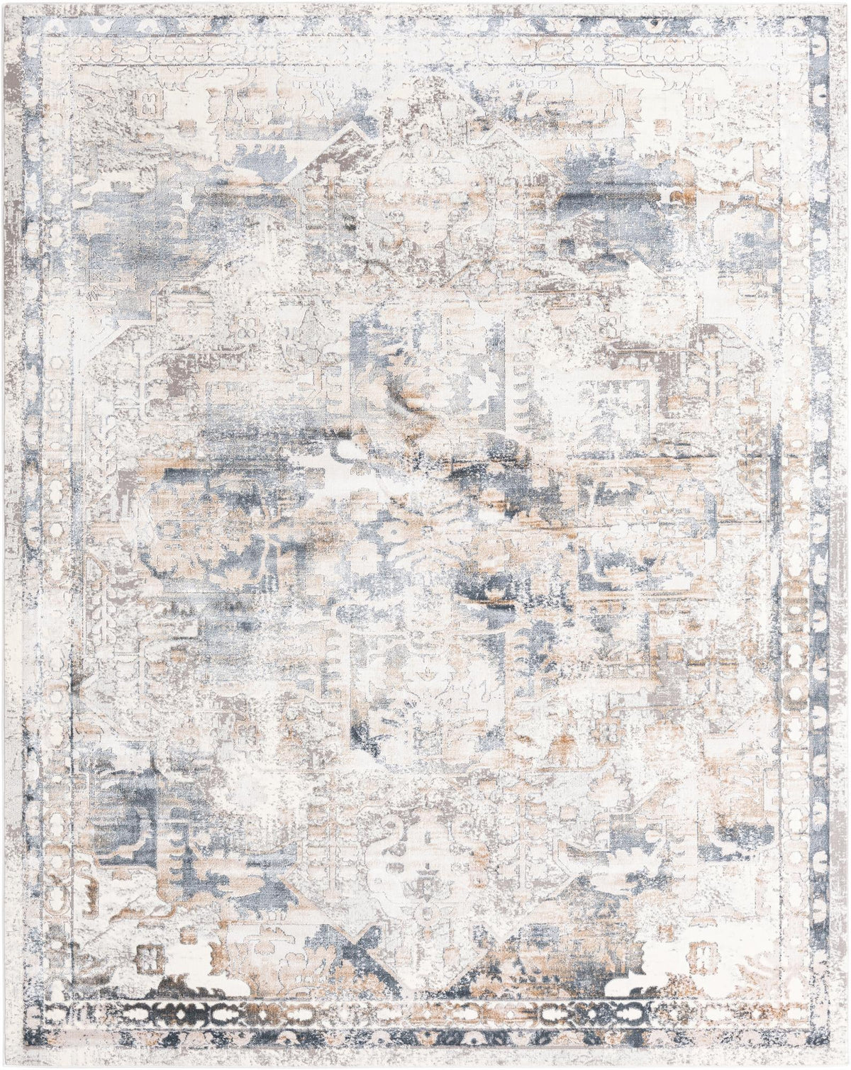 Kensington Collection Area Rug -  Paddington Rectangle Gray Ivory  lifestyle 3