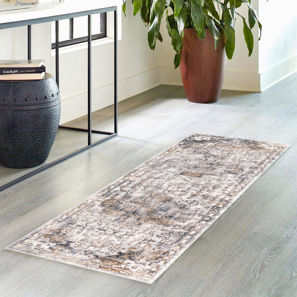 Kensington Collection Area Rug -  Paddington Runner Gray Ivory  lifestyle 41