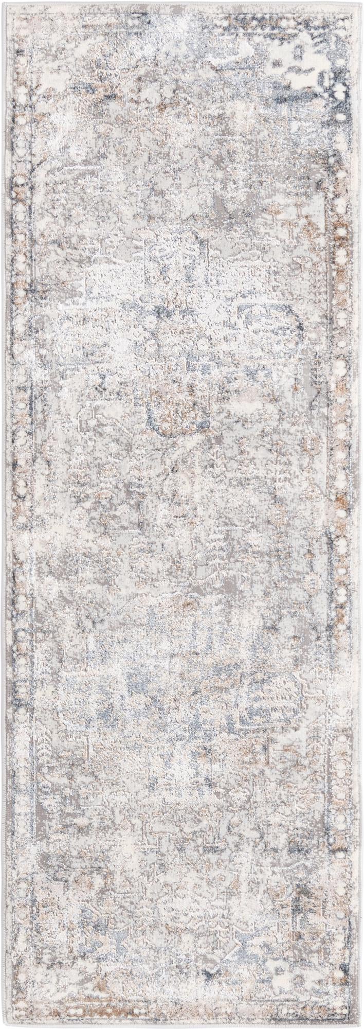 Kensington Collection Area Rug -  Paddington Runner Ivory and Gray  lifestyle 14