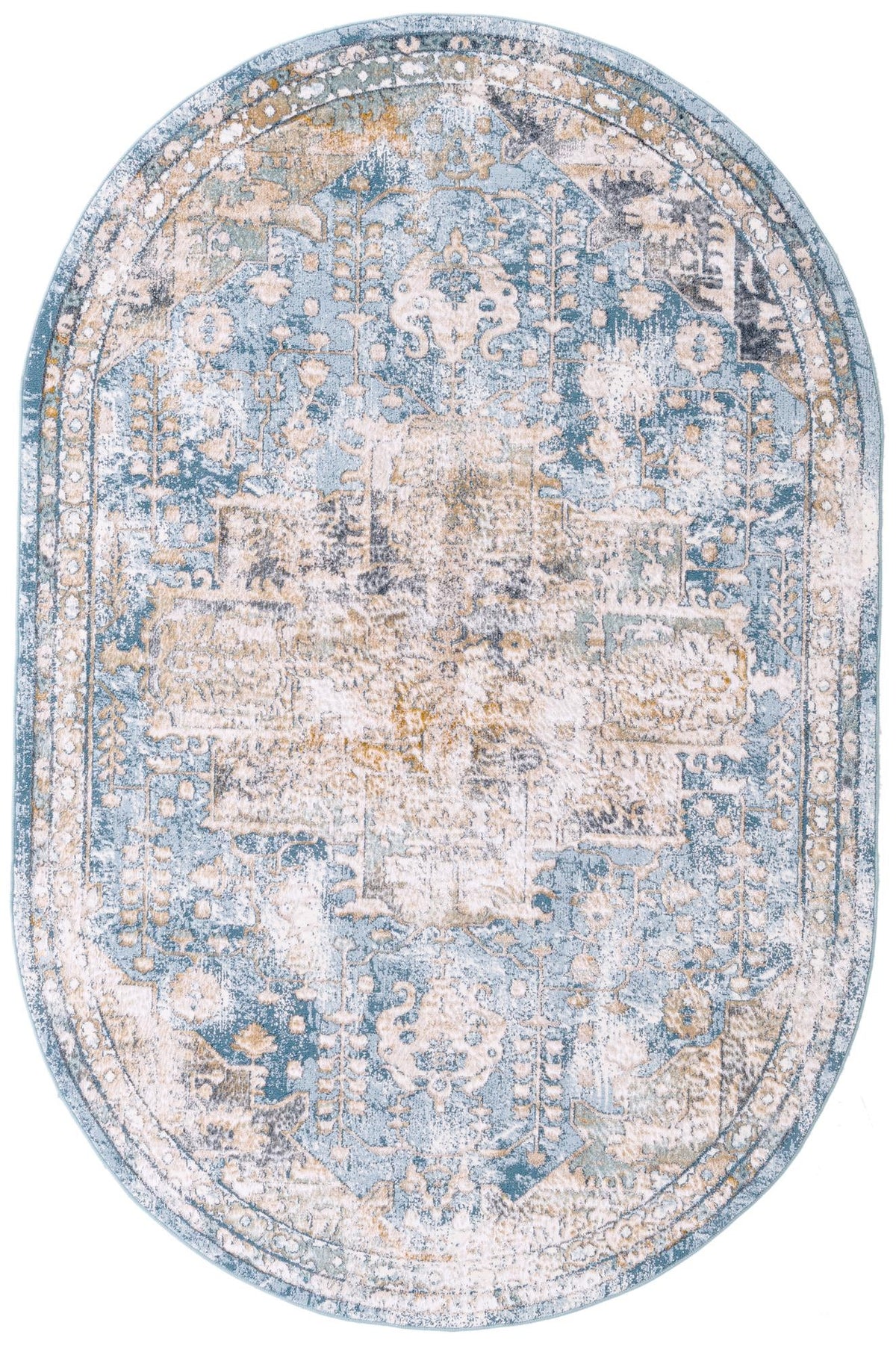 Kensington Collection Area Rug -  Paddington Oval Blue  lifestyle 16