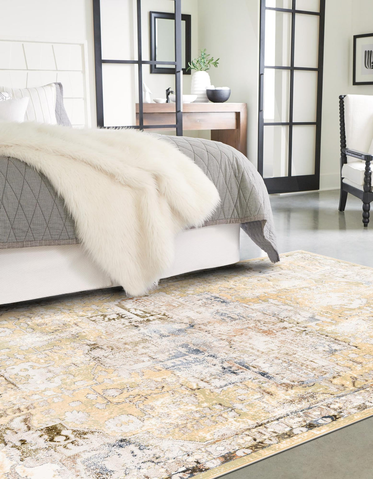 Kensington Collection Area Rug -  Paddington Rectangle Yellow  lifestyle 2