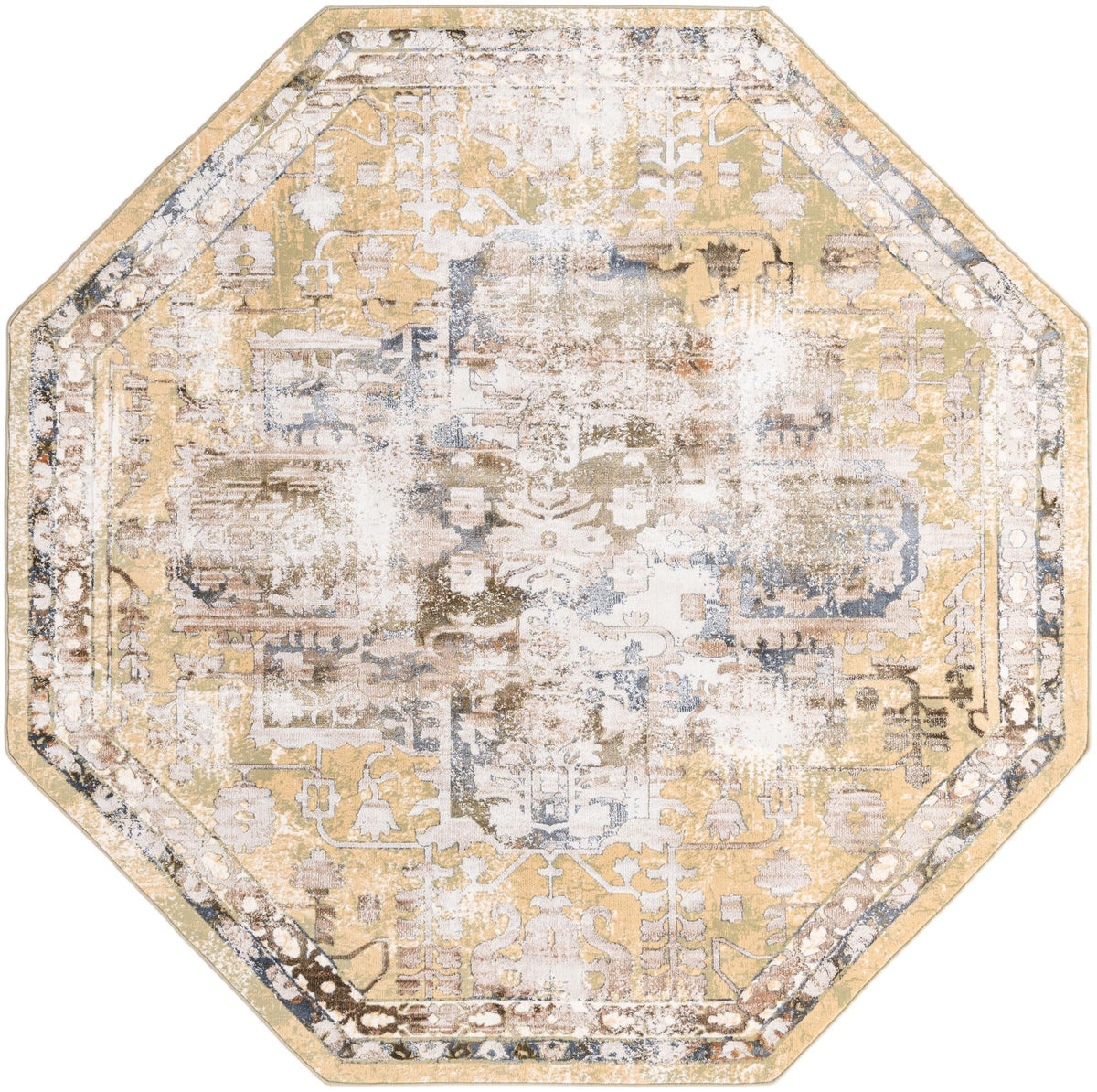 Kensington Collection Area Rug -  Paddington Octagon Yellow  lifestyle 19