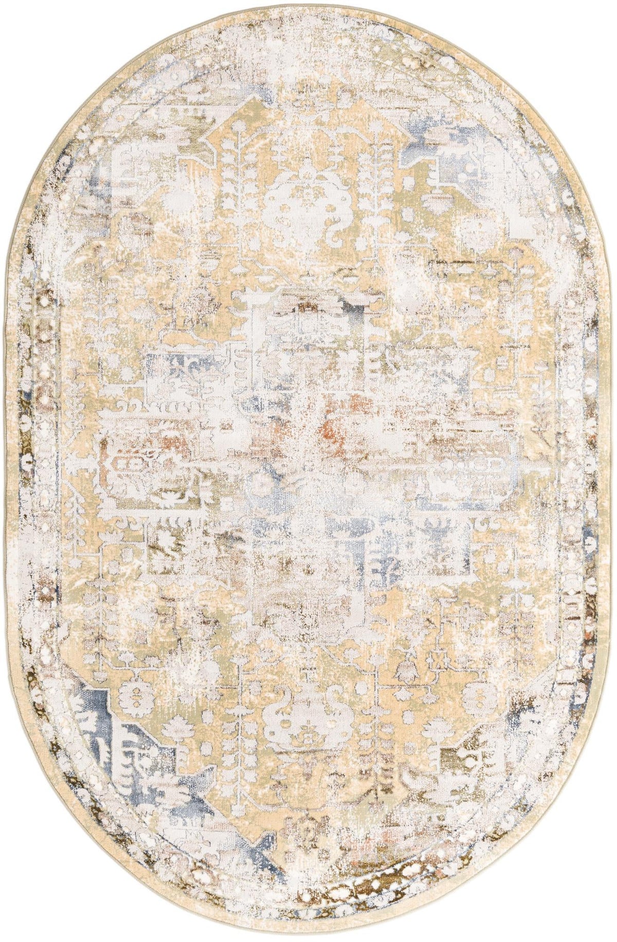 Kensington Collection Area Rug -  Paddington Oval Yellow  lifestyle 20