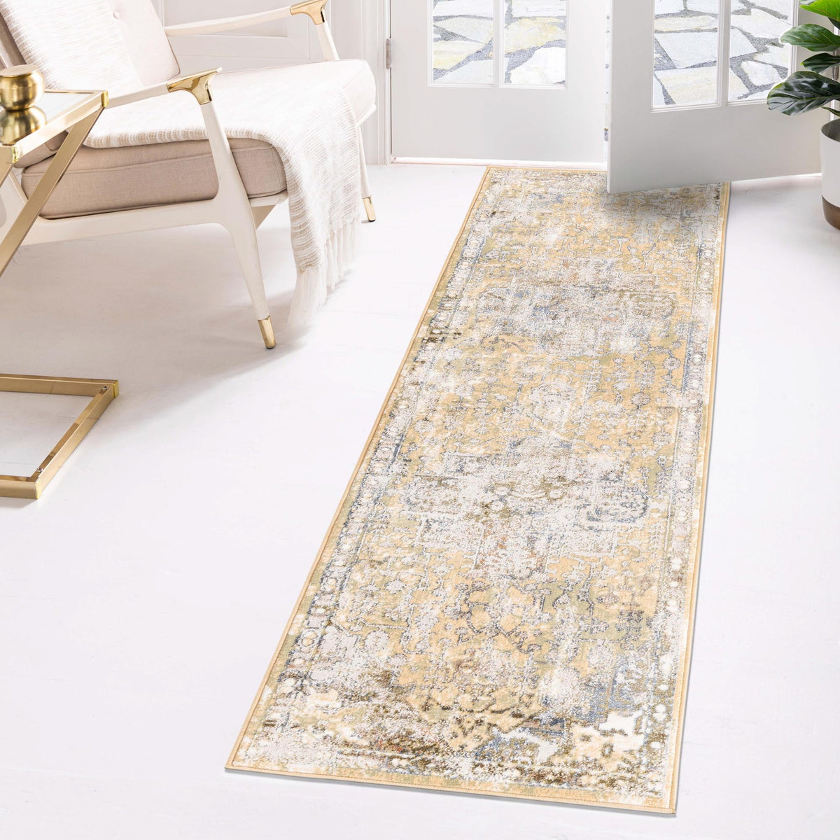 Kensington Collection Area Rug -  Paddington Runner Yellow  lifestyle 33
