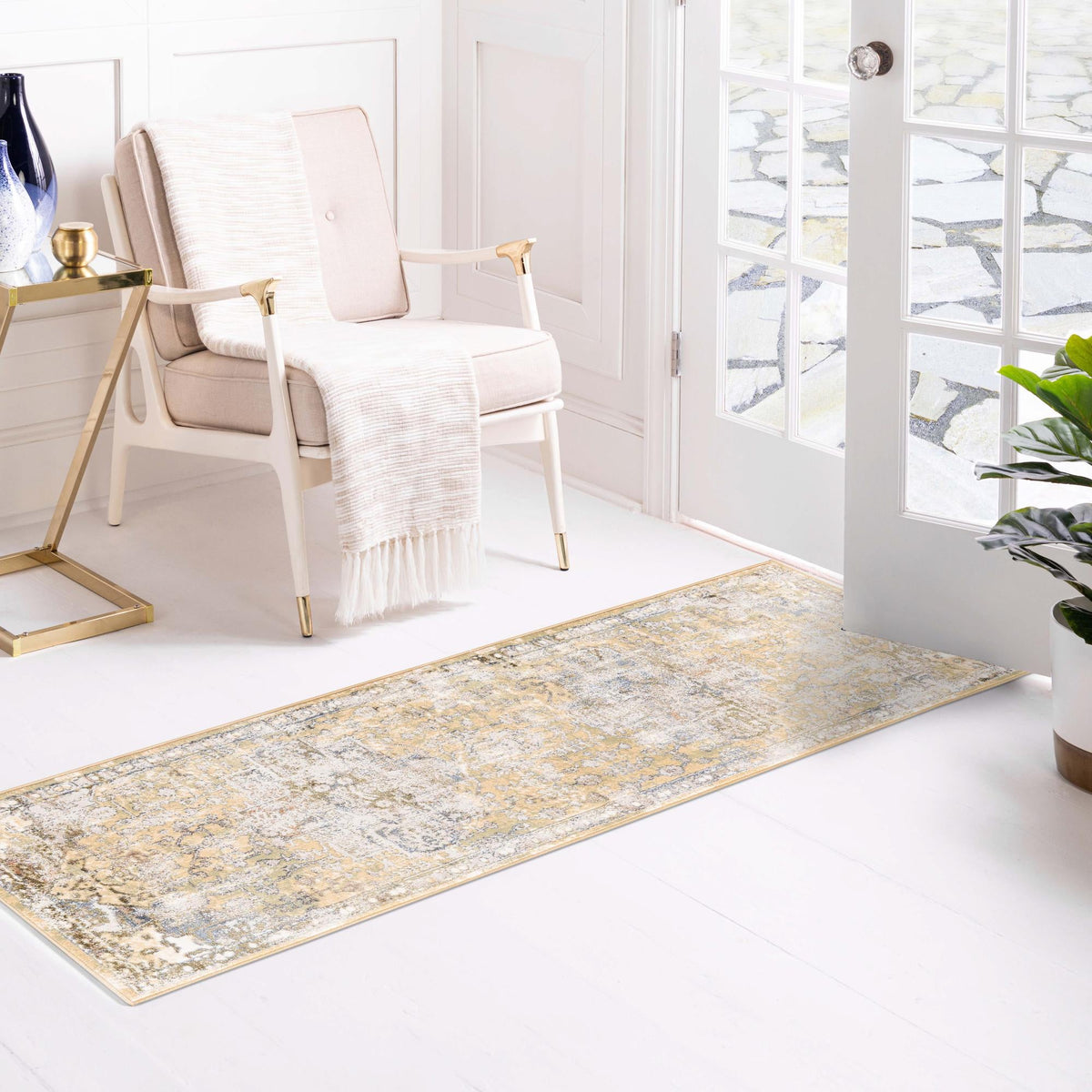 Kensington Collection Area Rug -  Paddington Runner Yellow  lifestyle 35