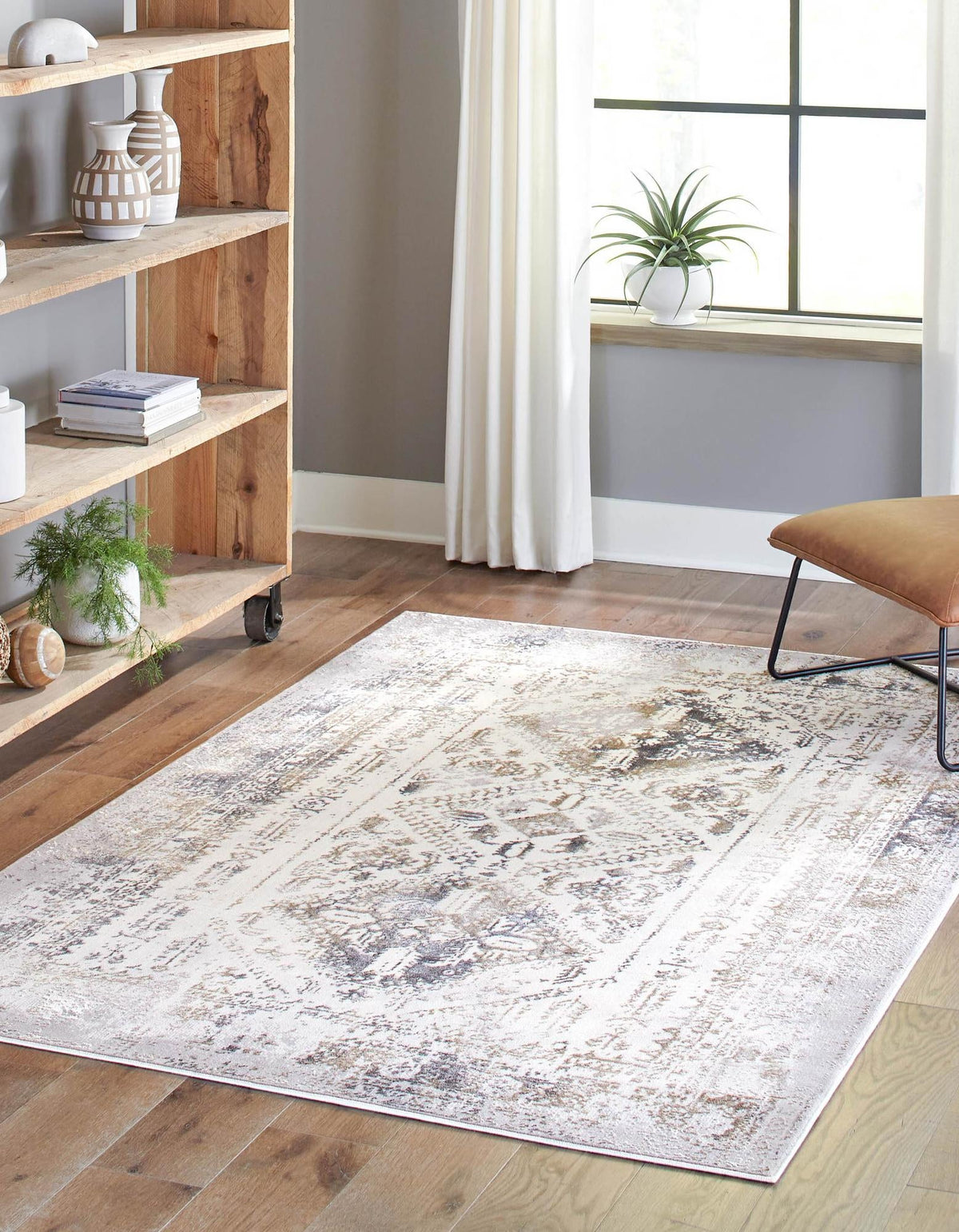 Kensington Collection Area Rug -  Belgravia Rectangle Ivory Gray  lifestyle 3