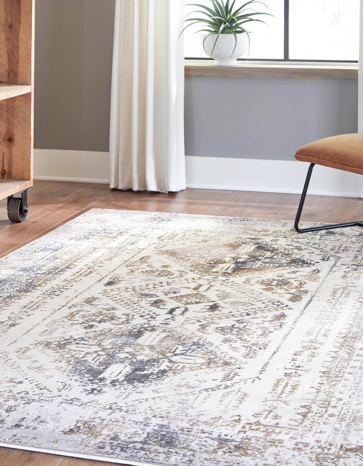Kensington Collection Area Rug -  Belgravia Rectangle Ivory Gray  lifestyle 5
