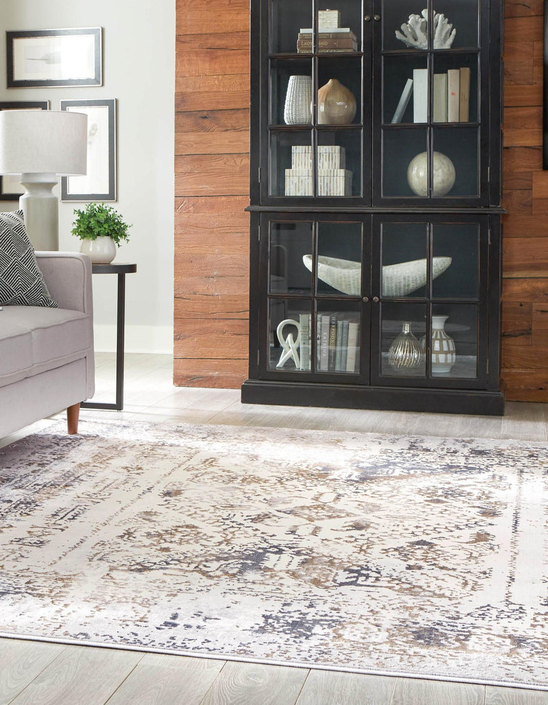 Kensington Collection Area Rug -  Belgravia Square Ivory Gray  lifestyle 26