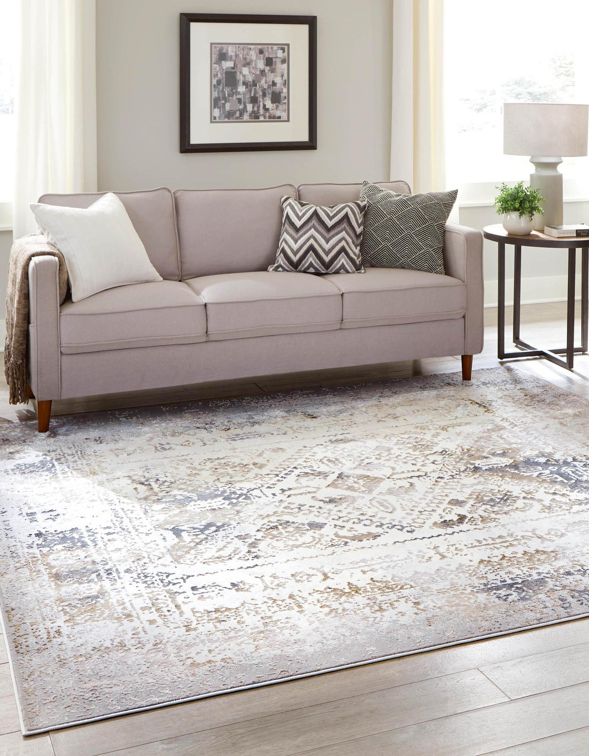 Kensington Collection Area Rug -  Belgravia Square Ivory Gray  lifestyle 28
