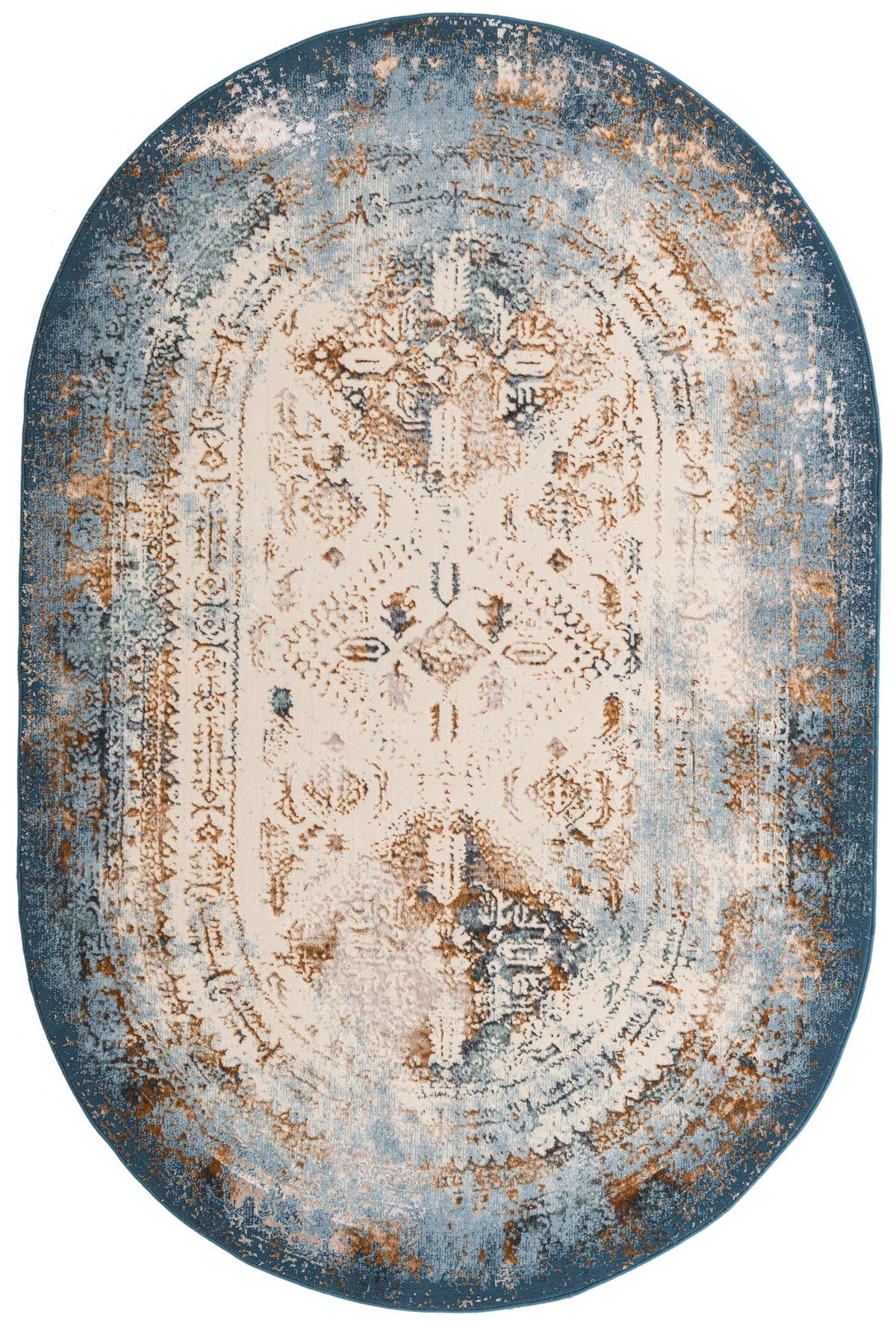Kensington Collection Area Rug -  Belgravia Oval Blue  lifestyle 24