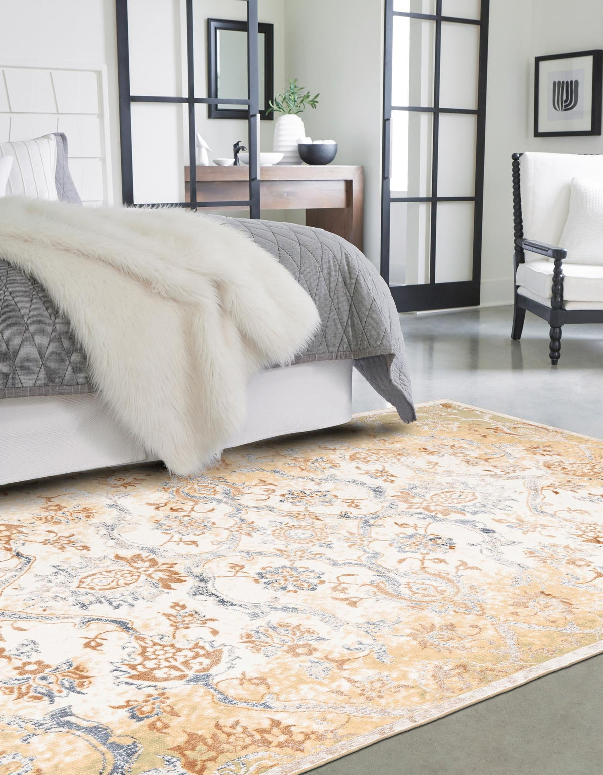 Kensington Collection Area Rug -  Mayfair Rectangle Yellow  lifestyle 5