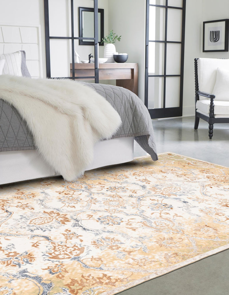 Kensington Collection Area Rug -  Mayfair Rectangle Yellow  lifestyle 5